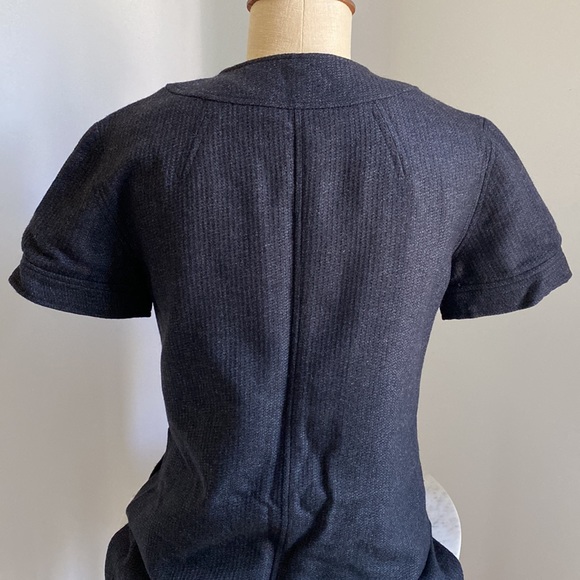 Gennera Short Sleeve Wool Tunic Length Jacket Charcoal Grey - Picture 4 of 6